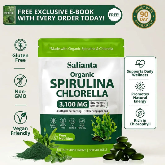 Salianta Spirulina 3100mg Equivalent with Chlorella